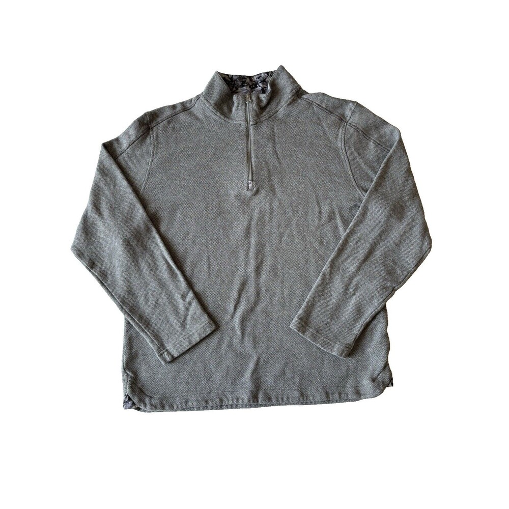 Robert Graham Pullover Mens Large Gray Classic Fit‎ 1/4 Zip Sweater Mock Neck